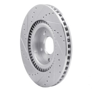 Hyundai Sonata Brake Rotor (1) - Front Right - R1 Concepts - Drilled & Slotted - Silver - `11-`25
